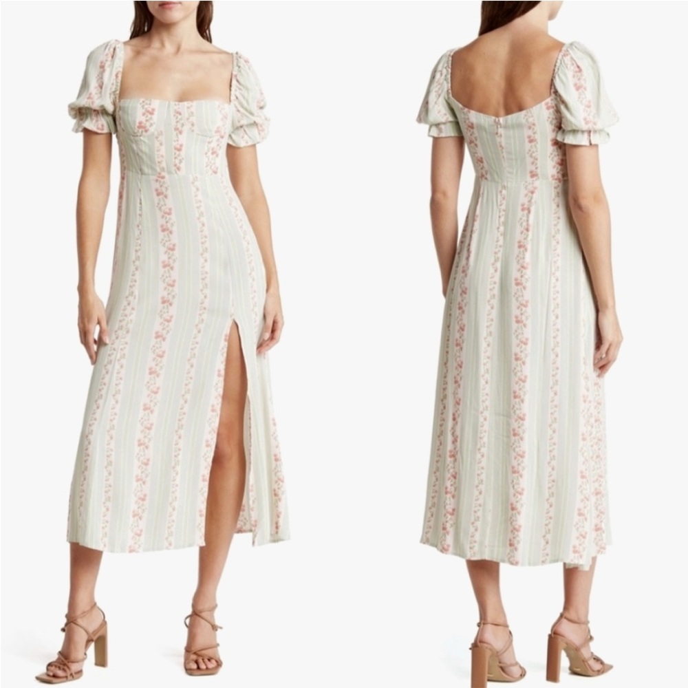 WeWoreWhat green floral midi dress